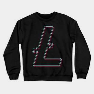 Litecoin blue pink glitch modern typography art gift Crewneck Sweatshirt